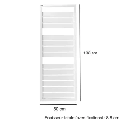 Acova Sèche-serviettes eau chaude en acier Astrakan blanc 608W* Sèche-Serviettes Eau Chaude