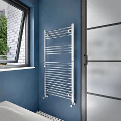 Flomasta Sèche-serviettes eau chaude en acier argent 415W* Sèche-Serviettes Eau Chaude