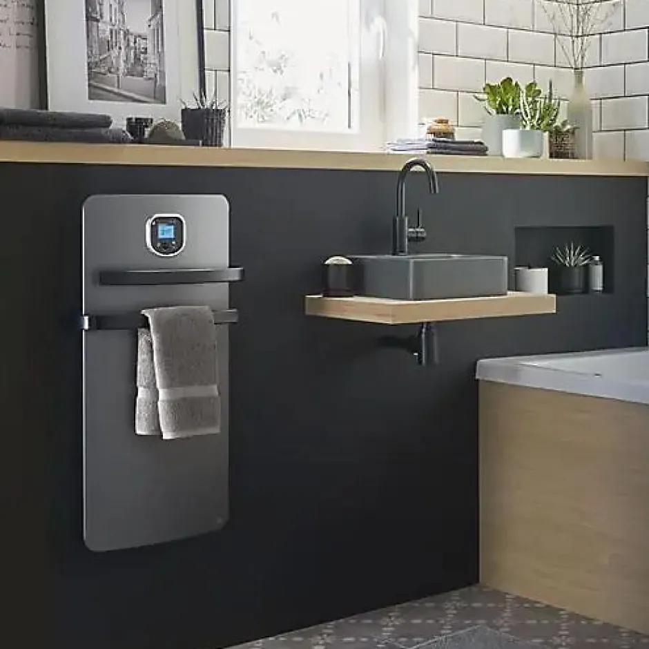 Intuis Sèche-serviettes Helia 1200W gris anthracite* Sèche-Serviettes Soufflant