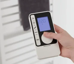 GoodHome Sèche-serviettes électrique Loreto blanc 500W + Soufflerie amovible Acilia blanc 1000W