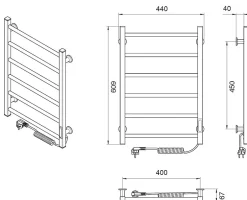 Laris Sèche-serviettes électrique ALFA 400x600 avec minuterie ECO, 95W, Blanc* Sèche-Serviettes Électrique
