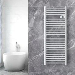 Sèche-serviettes électrique à inertie fluide Kalia Montana blanc 750W