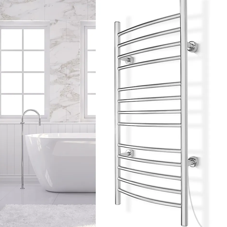 WarmlyYours Sèche-serviettes électrique chrome 150W , Dimensions: 101.6 cm x 45.7 cm* Sèche-Serviettes Électrique
