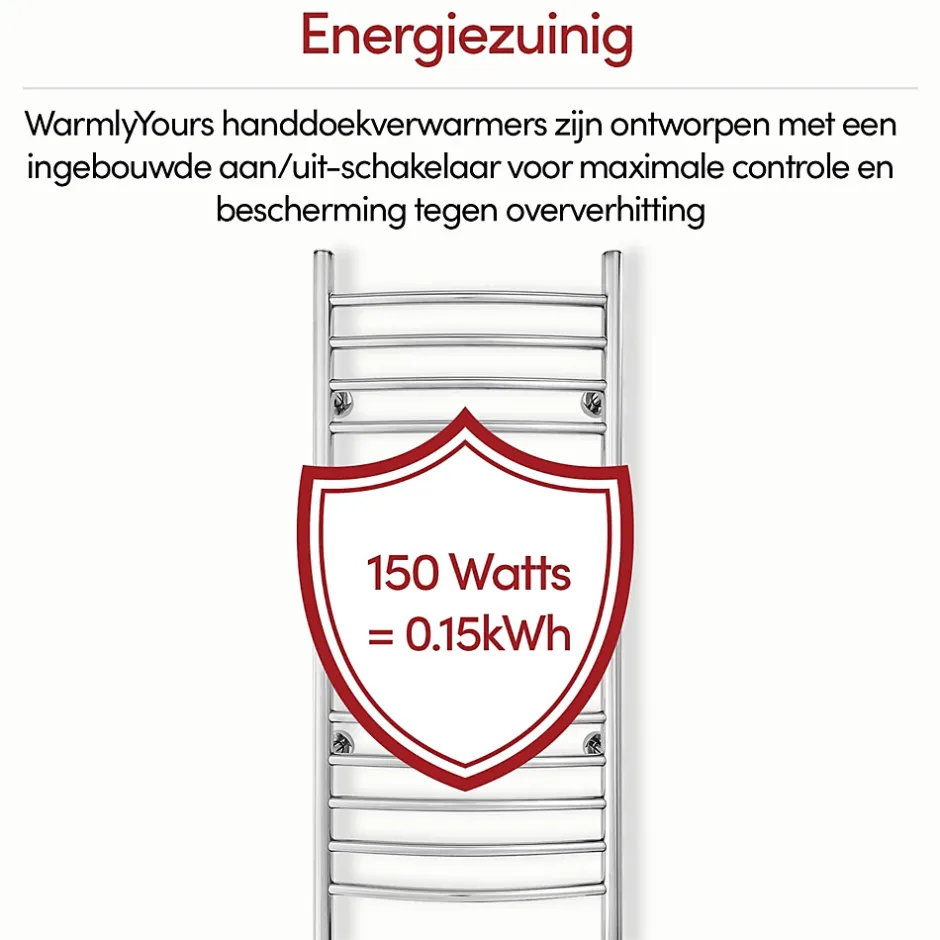 WarmlyYours Sèche-serviettes électrique chrome 150W , Dimensions: 101.6 cm x 45.7 cm* Sèche-Serviettes Électrique