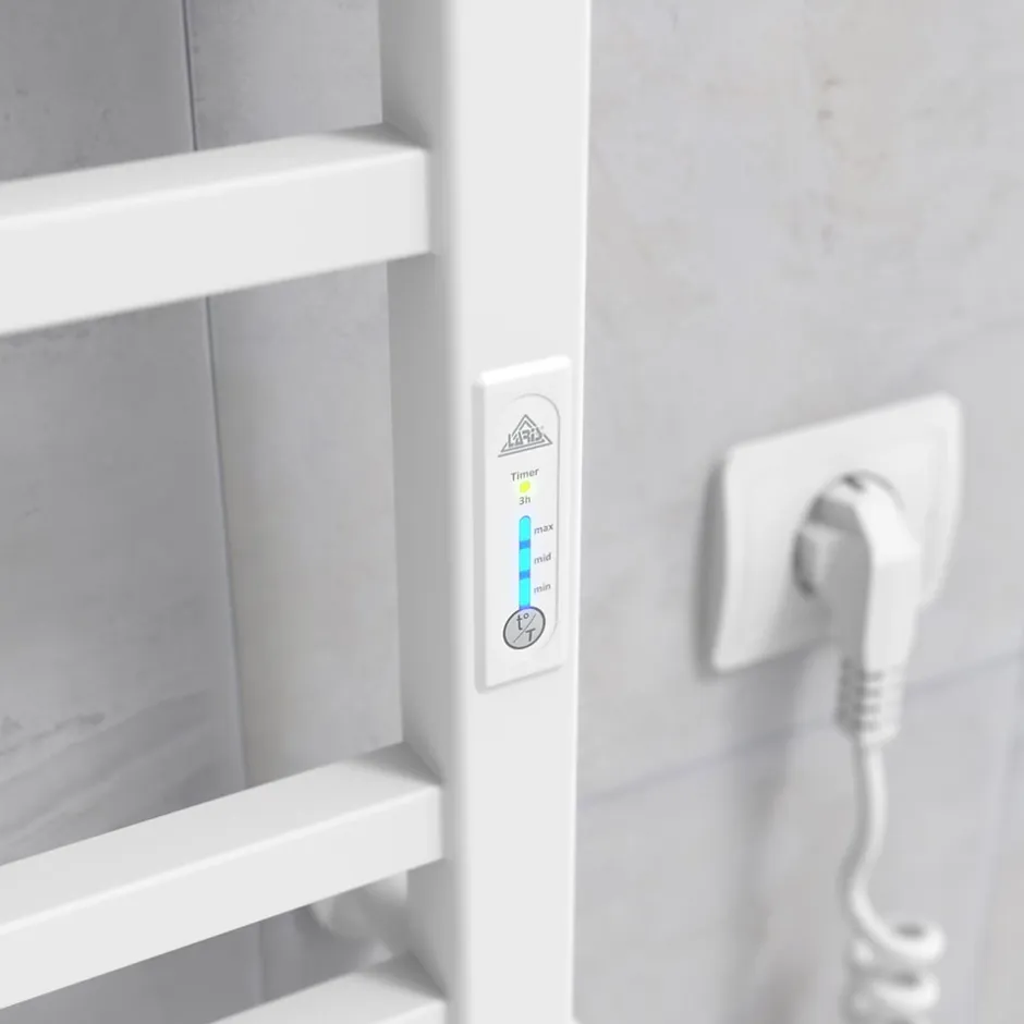 Laris Sèche-serviettes électrique IMIDZ 350x900 avec minuterie ECO, 190W, Blanc* Sèche-Serviettes Électrique
