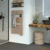 Sauter Sèche-serviettes électrique à inertie fluide Asama connectable cappuccino 500W + soufflerie 1000W