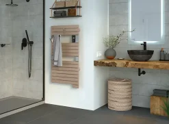 Sauter Sèche-serviettes électrique à inertie fluide Asama connectable cappuccino 500W + soufflerie 1000W