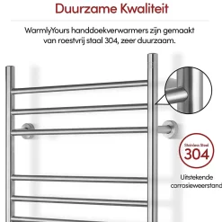 WarmlyYours Sèche-serviettes électrique brossé 150W , Dimensions: 81,2cm x 60 cm* Sèche-Serviettes Électrique