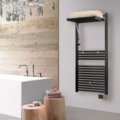 Deltacalor Sèche-serviettes électrique à inertie fluide Stendino 500W noir