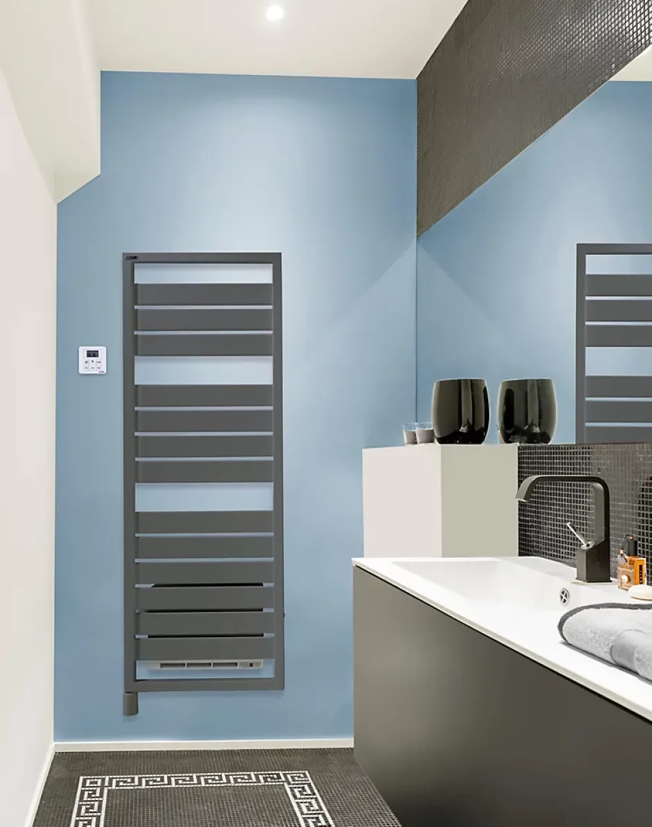 Acova Sèche-serviettes électrique à inertie fluide Astrakan +Air anthracite 750W + soufflerie 1000W* Sèche-Serviettes Soufflant