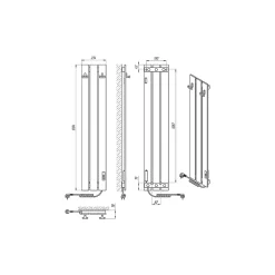 Laris Sèche-serviettes électrique BOSTON 230x1200 avec minuterie ECO, 180W, Noir* Sèche-Serviettes Électrique