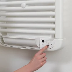 Deltacalor Sèche-serviettes électrique à inertie fluide Stendino 500W + soufflerie 1000W blanc* Sèche-Serviettes Soufflant
