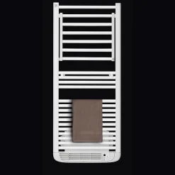 Deltacalor Sèche-serviettes électrique à inertie fluide Stendino 500W + soufflerie 1000W blanc* Sèche-Serviettes Soufflant