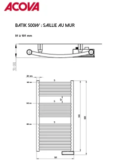 Acova Sèche-serviettes électrique à inertie fluide Batik blanc 500W