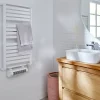 GoodHome Sèche-serviettes électrique Loreto blanc 500W + Soufflerie amovible Acilia blanc 500W