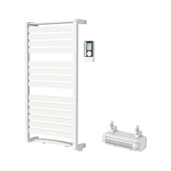 GoodHome Sèche-serviettes électrique Loreto blanc 500W + Soufflerie amovible Acilia blanc 500W