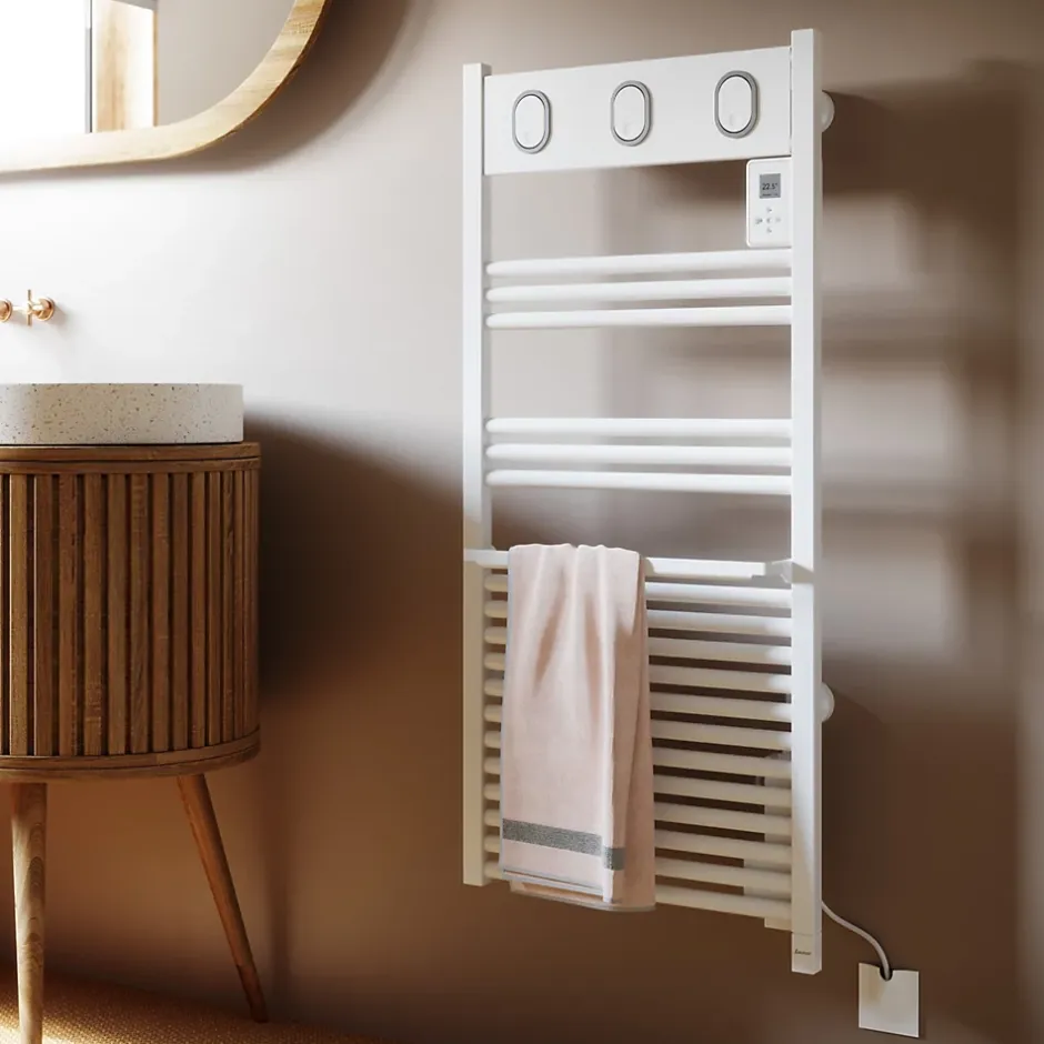 Sauter Sèche-serviettes électrique à inertie fluide Marapi tactile blanc 500W