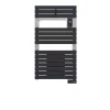 Sauter Sèche-serviettes électrique à inertie fluide Asama connectable anthracite 500W + soufflerie 1000W* Sèche-Serviettes Soufflant
