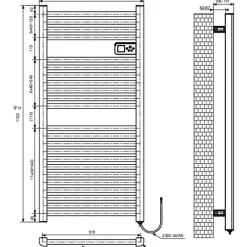 Varma Sèche-serviettes électrique- LDiamètreksa - - 750 W - H. 112 cm