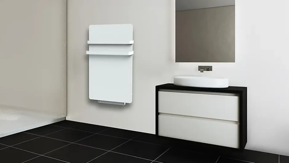 Carrera Sèche-serviettes électrique à inertie sèche Silam + Air 1400W + soufflerie 900W blanc