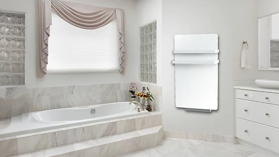Carrera Sèche-serviettes électrique à inertie sèche Silam + Air 1400W + soufflerie 900W blanc