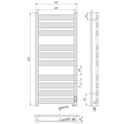 Laris Sèche-serviettes électrique GEFEST PREMIUM 500x1200 avec minuterie ECO, 380W, Blanc* Sèche-Serviettes Électrique