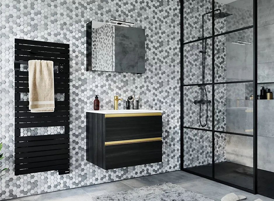 Sauter Sèche-serviettes électrique à inertie fluide Asama connectable anthracite 750W