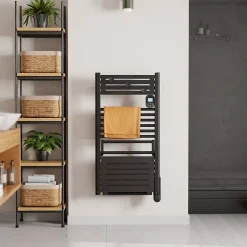 Noirot Sèche-serviettes électrique 750 W noir à inertie fluide + soufflerie 1000 W - Actibain