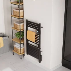 Noirot Sèche-serviettes électrique 750 W noir à inertie fluide + soufflerie 1000 W - Actibain