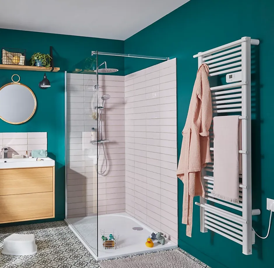 GoodHome Sèche-serviettes électrique à inertie sèche Solna blanc 750W