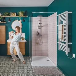 GoodHome Sèche-serviettes électrique à inertie sèche Solna blanc 500W