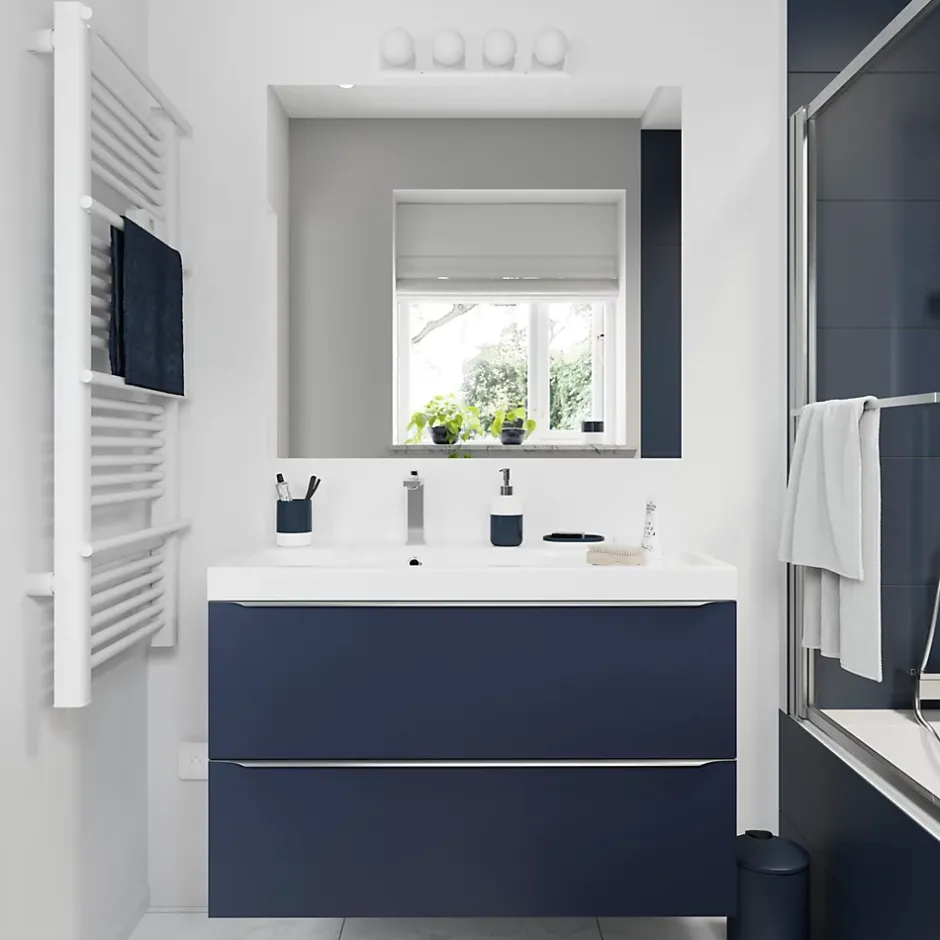 GoodHome Sèche-serviettes électrique à inertie sèche Solna blanc 500W