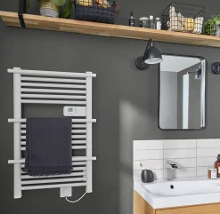 GoodHome Sèche-serviettes électrique à inertie sèche Solna blanc 350W* Sèche-Serviettes Électrique