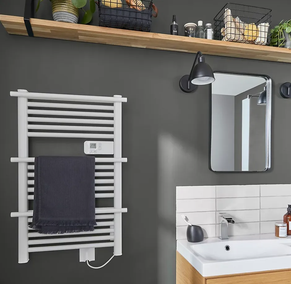 GoodHome Sèche-serviettes électrique à inertie sèche Solna blanc 350W* Sèche-Serviettes Électrique