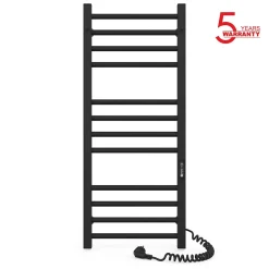Laris Sèche-serviettes électrique ALFA 350x900 avec minuterie ECO, 160W, Noir* Sèche-Serviettes Électrique