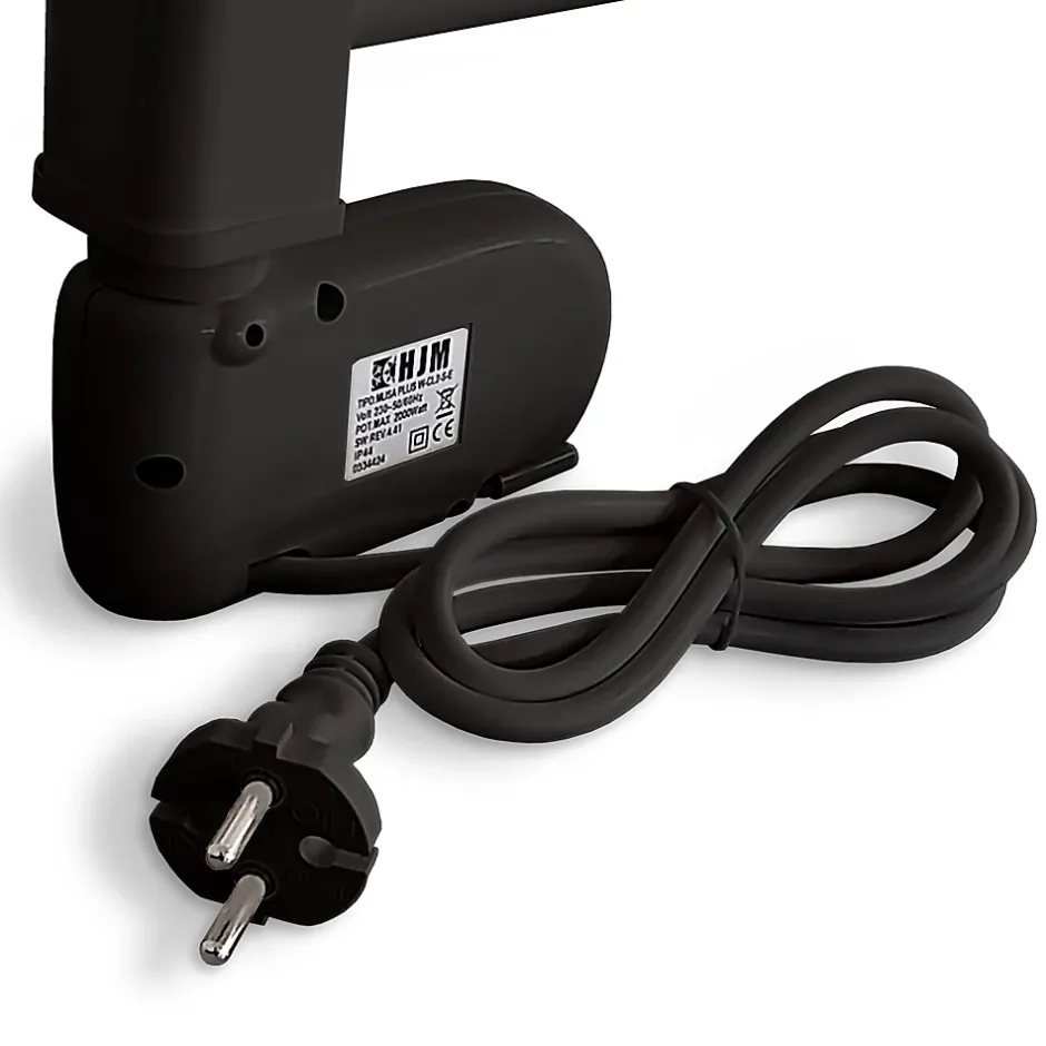 HJM Sèche-serviettes électrique à inertie sèche , 750 W, Noor, Noir* Sèche-Serviettes Mixte