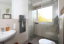 Noirot Sèche-serviettes électrique à inertie sèche Anuri gris 500W + soufflerie 700W