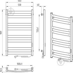 Laris Sèche-serviettes électrique ATLANT 500x900 avec minuterie ECO, 210W, Blanc* Sèche-Serviettes Électrique