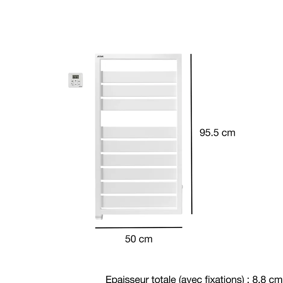 Acova Sèche-serviettes électrique à inertie fluide Astrakan grey aluminium 500W* Sèche-Serviettes Électrique