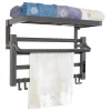 Pureline Sèche-serviettes électrique avec étagère gris anthracite 55W
