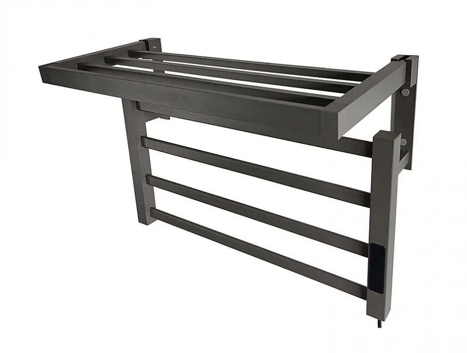 Pureline Sèche-serviettes électrique avec étagère gris anthracite 55W