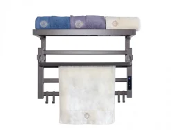 Pureline Sèche-serviettes électrique avec étagère gris anthracite 55W