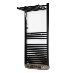 Deltacalor Sèche-serviettes électrique à inertie fluide Stendino 500W + soufflerie 1000W noir* Sèche-Serviettes Soufflant