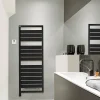 Acova Sèche-serviettes électrique à inertie fluide Astrakan + Air noir 750W + soufflerie 1000W