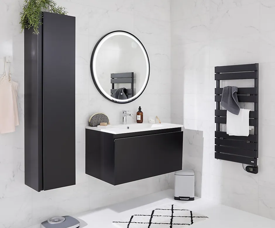 Delonghi Sèche-serviettes électrique à inertie fluide Marquis noir 500W* Sèche-Serviettes Électrique