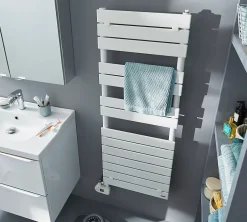 Delonghi Sèche-serviettes mixte électrique / eau chaude en acier De’Longhi Portobello blanc 700W* Sèche-Serviettes Eau Chaude