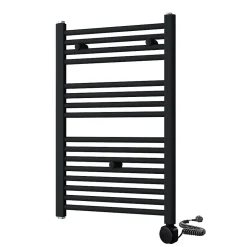 Kibath Sèche-serviettes Radiateur électrique 80 cm x 50 cm finition NOIR mat en acier* Sèche-Serviettes Mixte