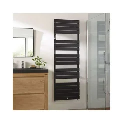 Thermor Sèche-serviettes Riviera 2 eau chaude 495W noir carbone - - 496107* Sèche-Serviettes Eau Chaude