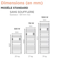 Thermor Sèche-serviettes Riviera 2 1000W brun sable - - 497538