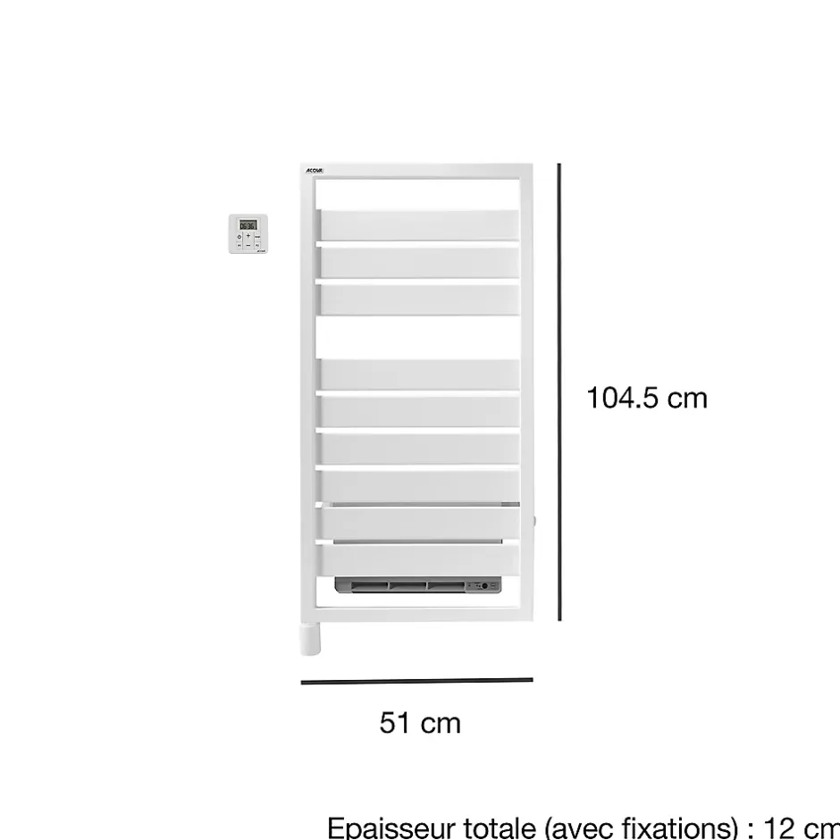 Acova Sèche-serviettes soufflant électrique Astrakan +Air 500 + soufflerie 1000W blanc* Sèche-Serviettes Soufflant